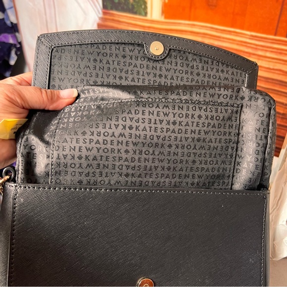 NWOT Kate Spade Laurel Greer Pale Pink Black Handbag, Chain Link Shoulder Strap - Picture 12 of 15